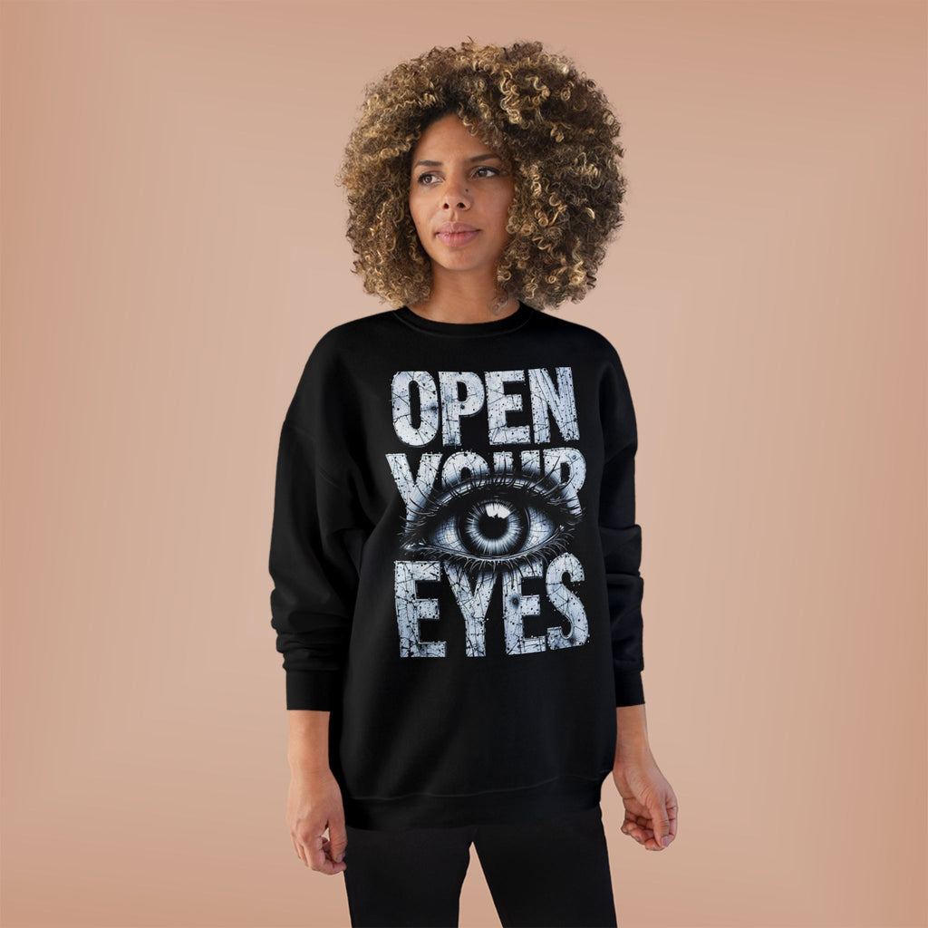 Open Eyes Graphic Sweatshirt — Eye Illustration Crewneck