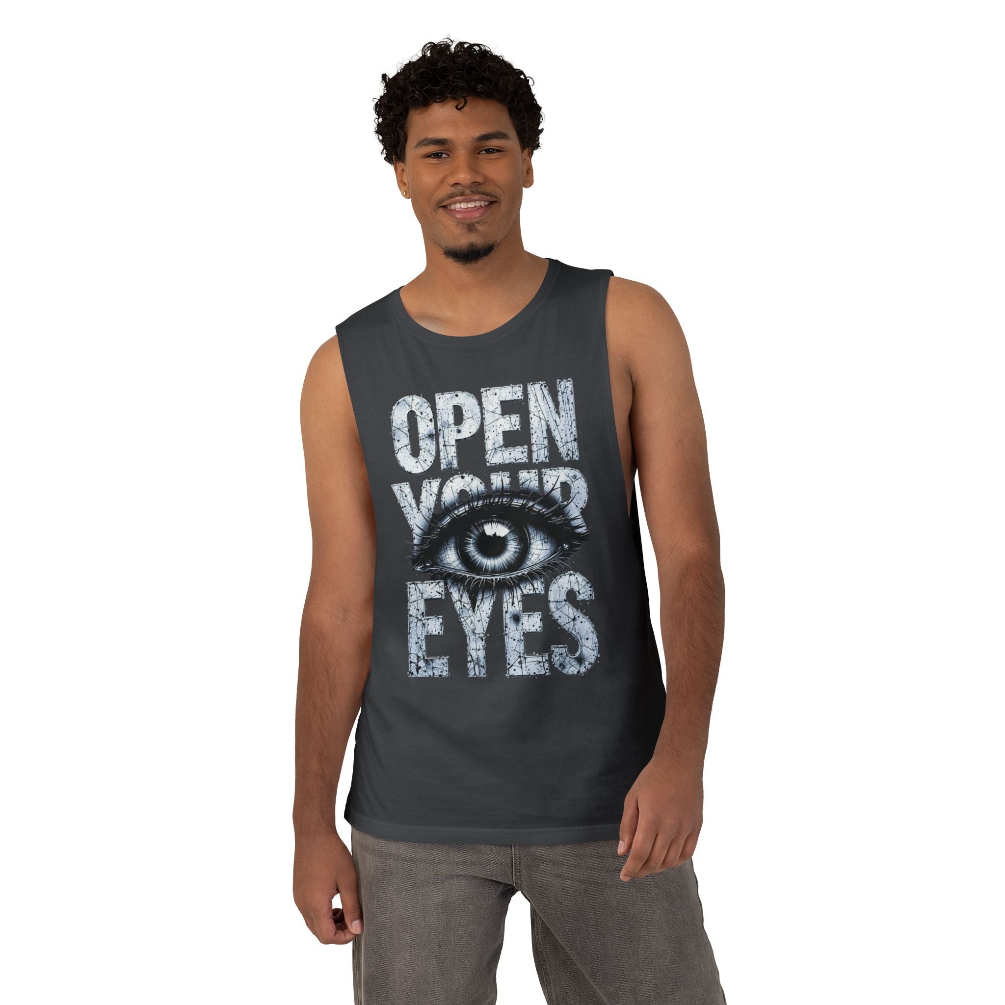 Open Your Eyes Tank Top — Graphic Eye Illustration Tank