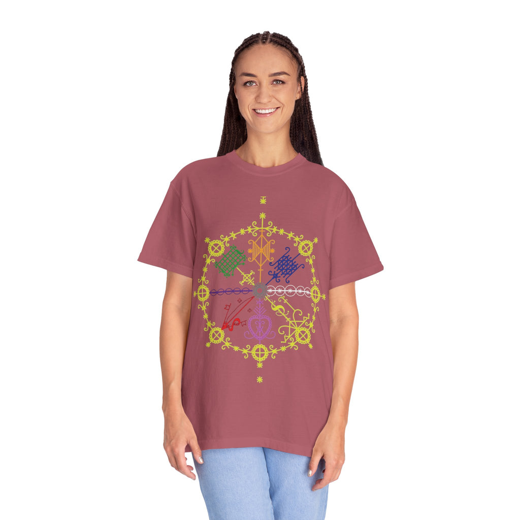 Mandala Symbol Graphic T-Shirt — Pastel Spiritual Pattern