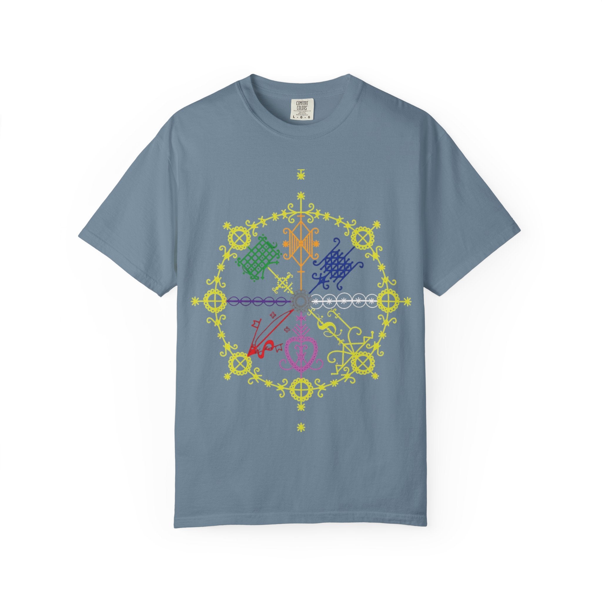 Mandala Symbol Graphic T-Shirt — Pastel Spiritual Pattern