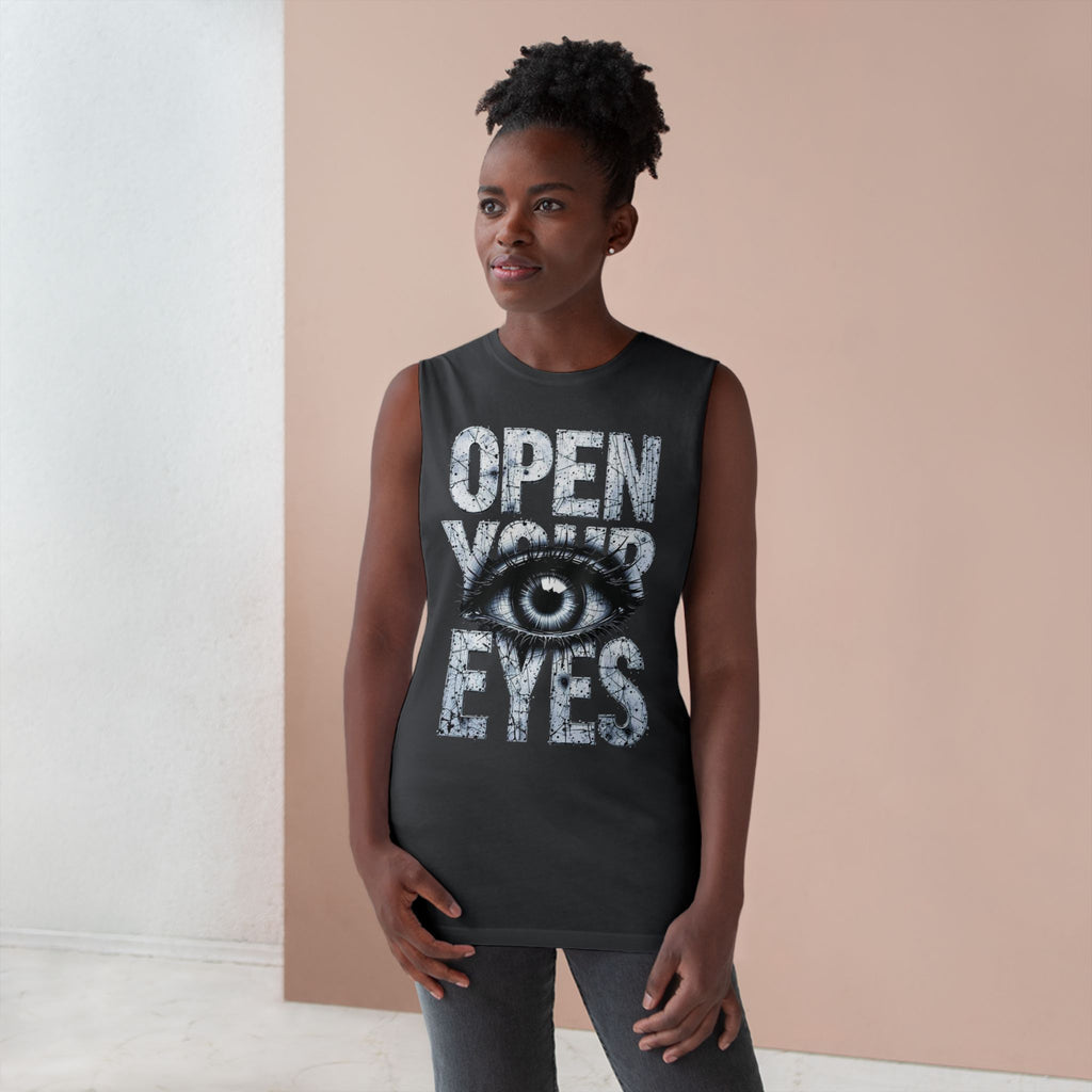 Open Your Eyes Tank Top — Graphic Eye Illustration Tank