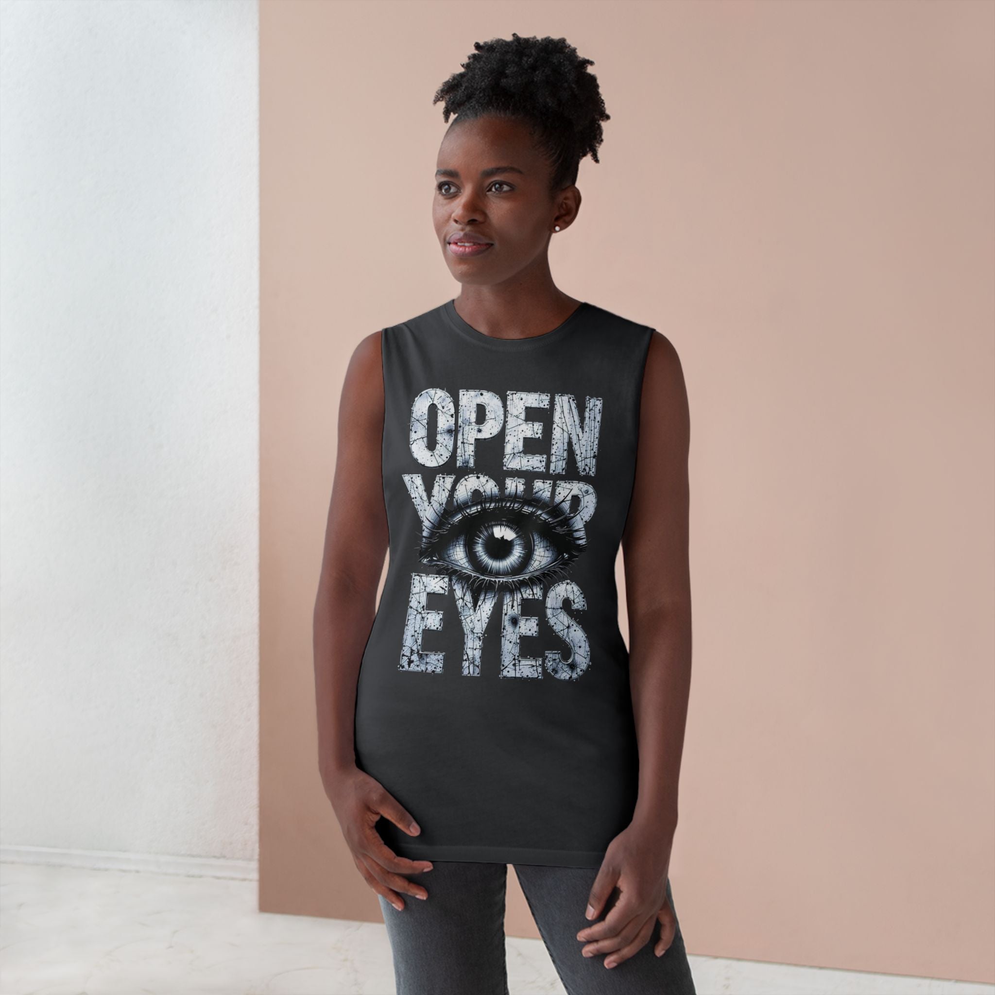 Open Your Eyes Tank Top — Graphic Eye Illustration Tank