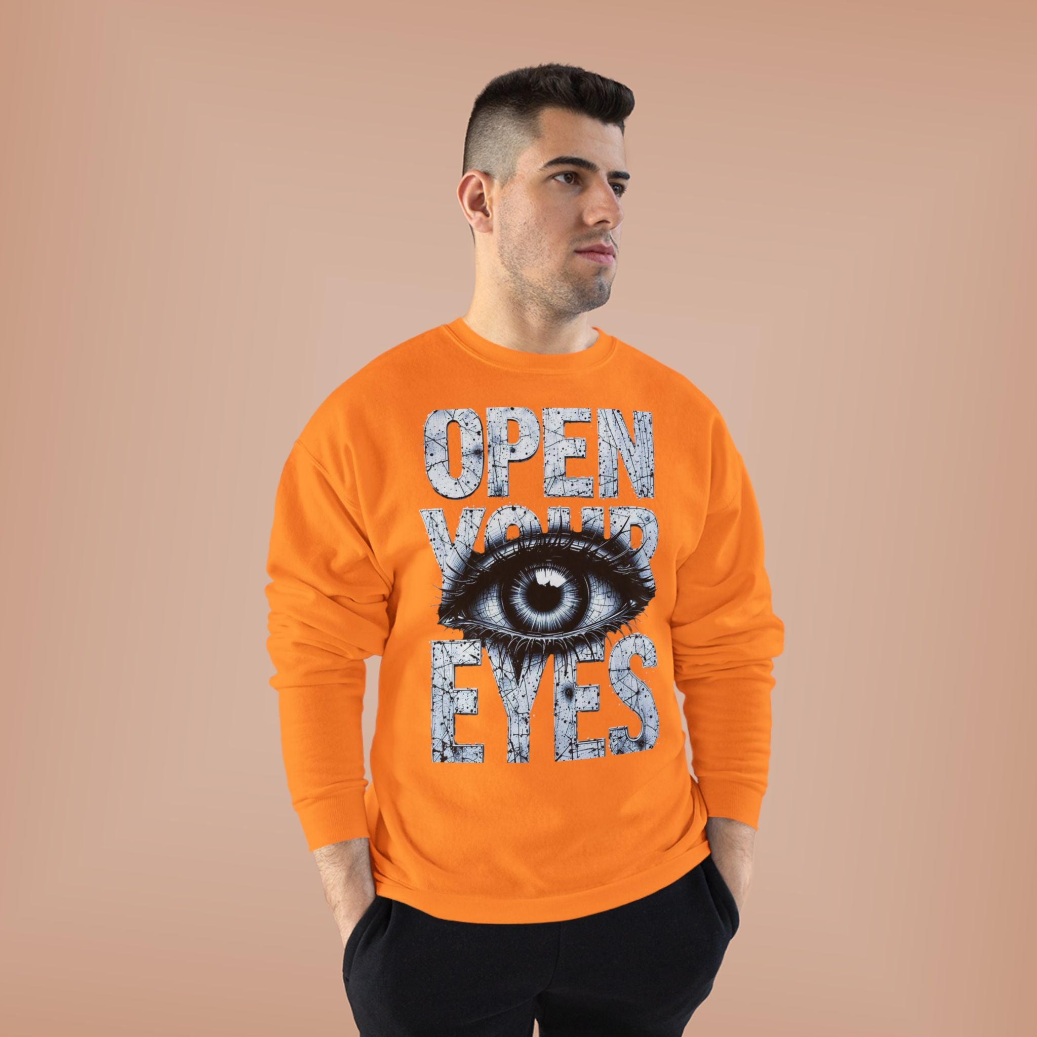 Open Eyes Graphic Sweatshirt — Eye Illustration Crewneck