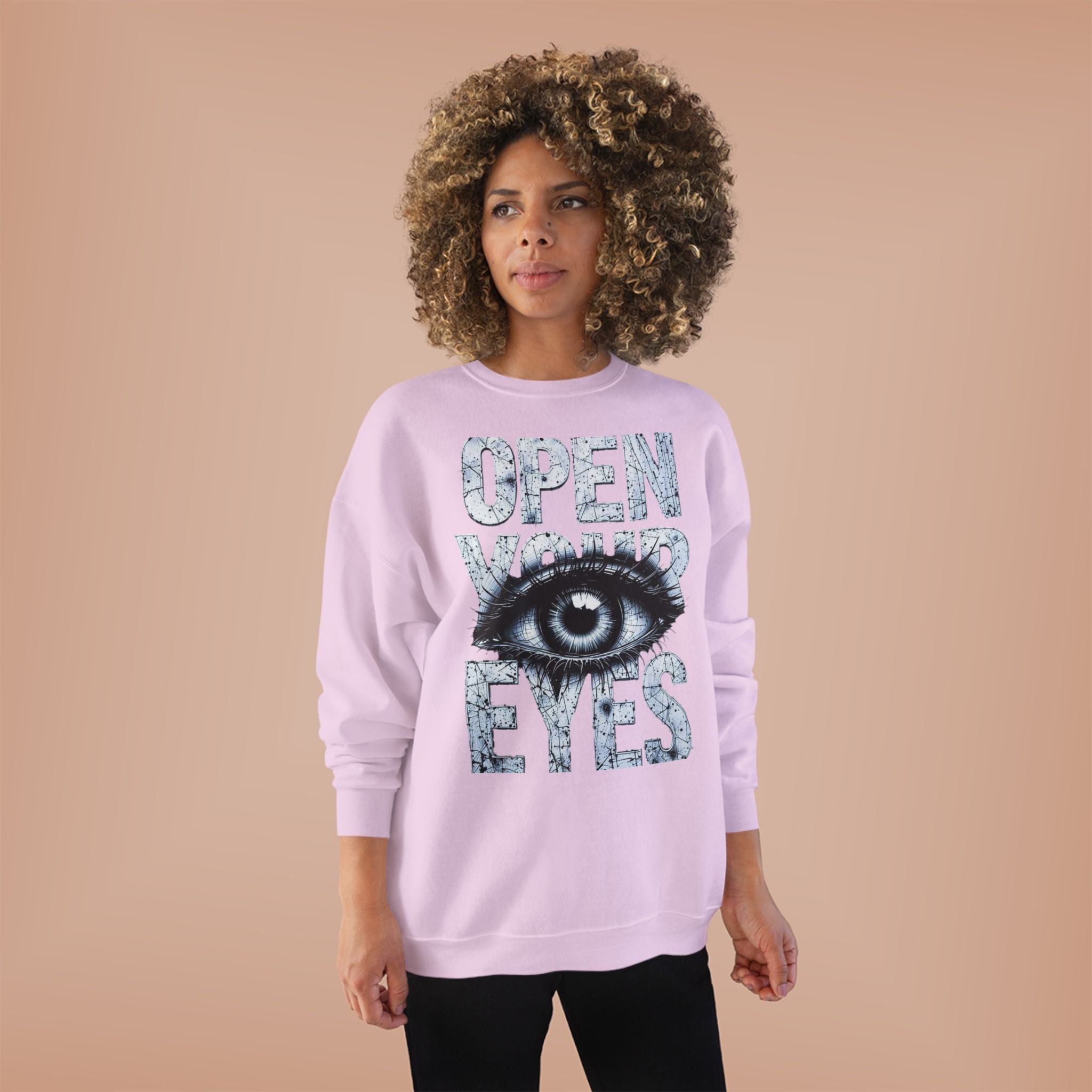 Open Eyes Graphic Sweatshirt — Eye Illustration Crewneck