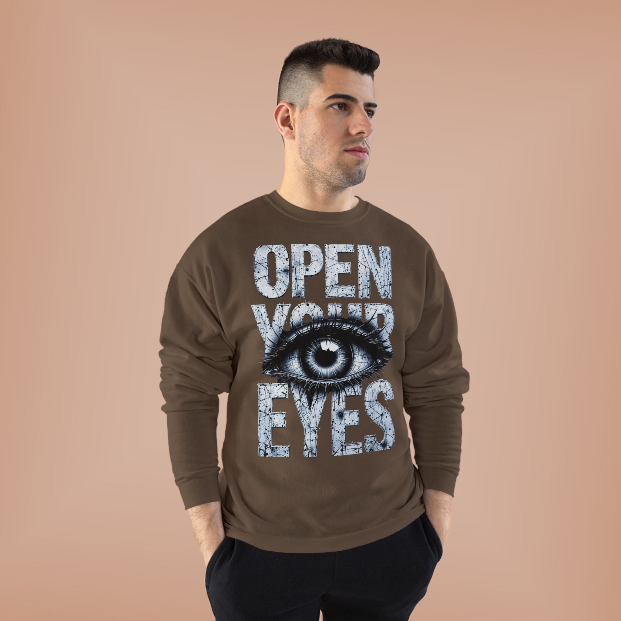 Open Eyes Graphic Sweatshirt — Eye Illustration Crewneck