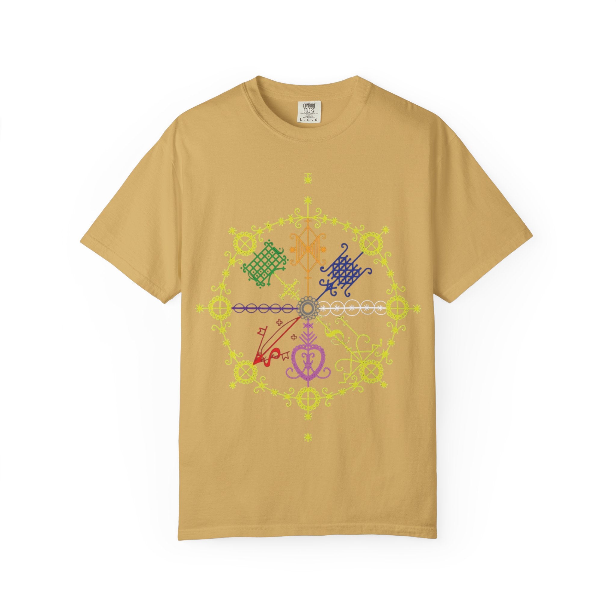 Mandala Symbol Graphic T-Shirt — Pastel Spiritual Pattern
