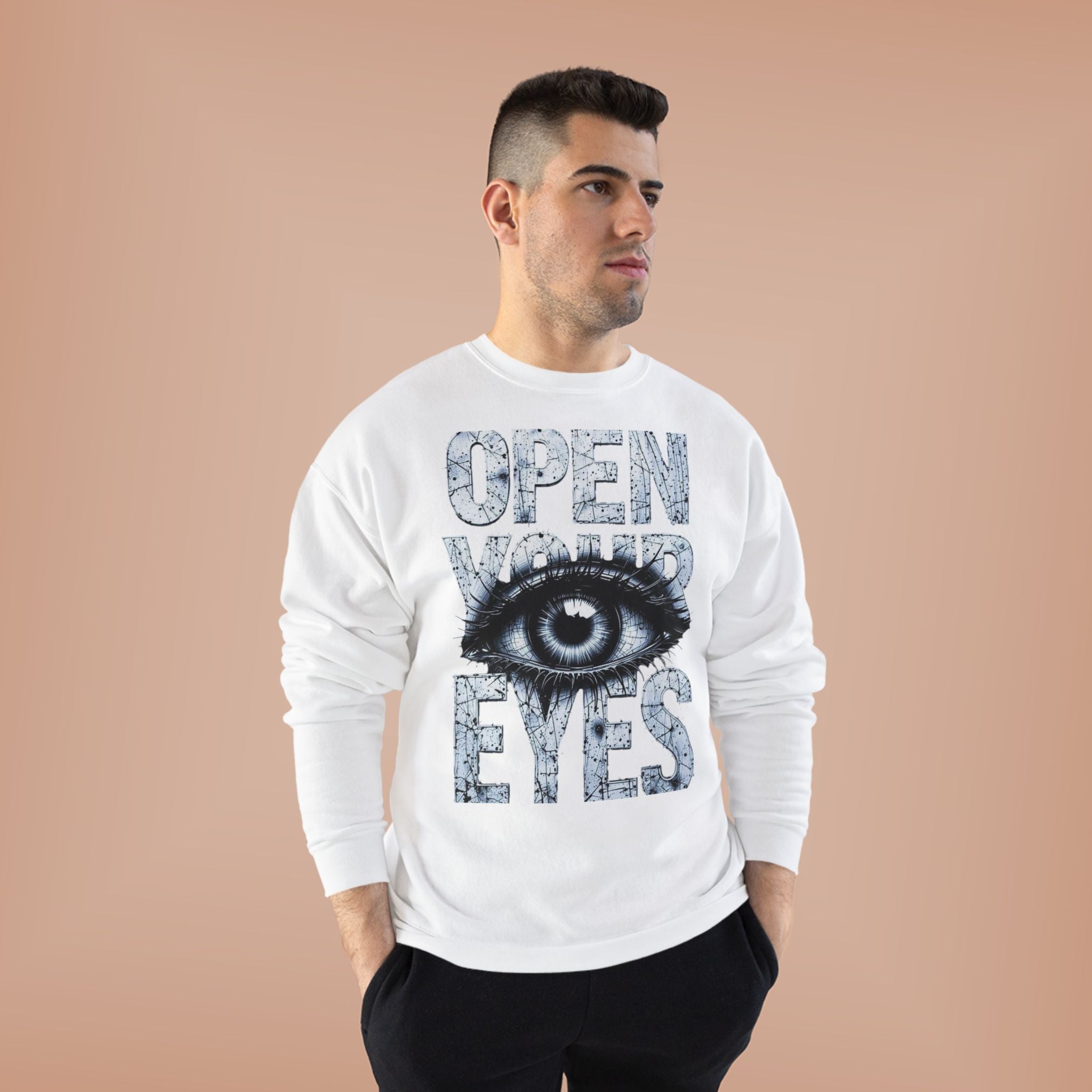 Open Eyes Graphic Sweatshirt — Eye Illustration Crewneck