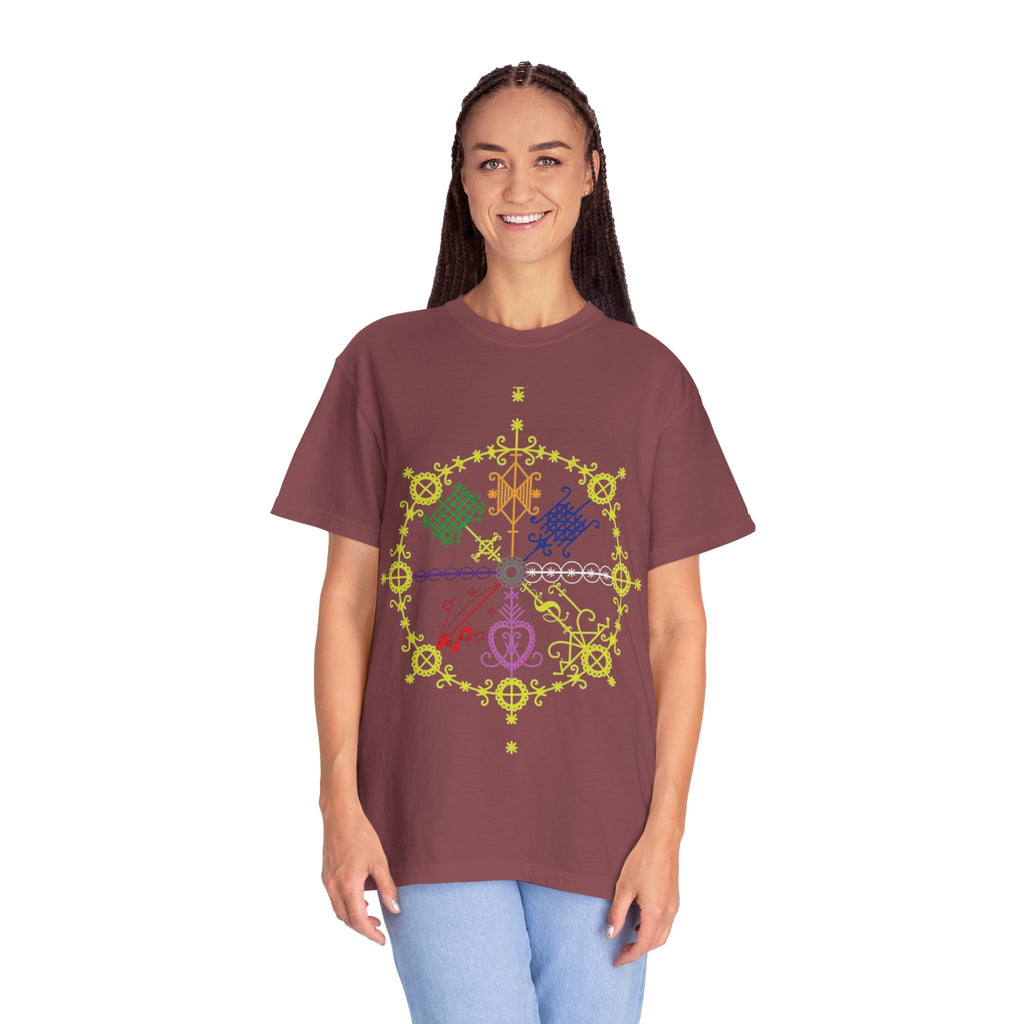 Mandala Symbol Graphic T-Shirt — Pastel Spiritual Pattern