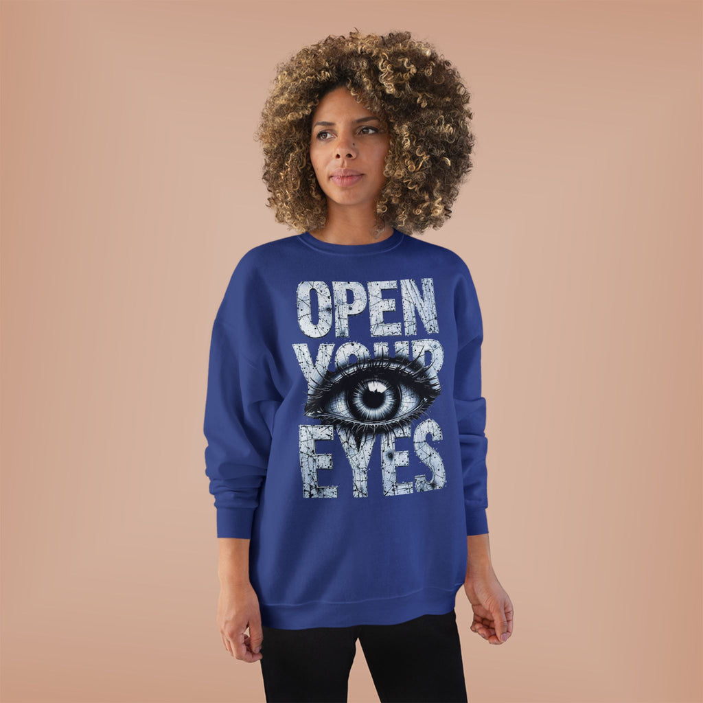 Open Eyes Graphic Sweatshirt — Eye Illustration Crewneck