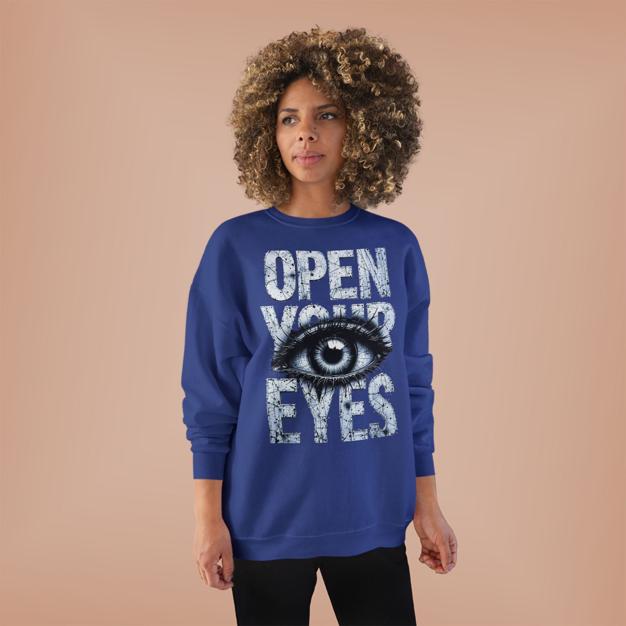Open Eyes Graphic Sweatshirt — Eye Illustration Crewneck