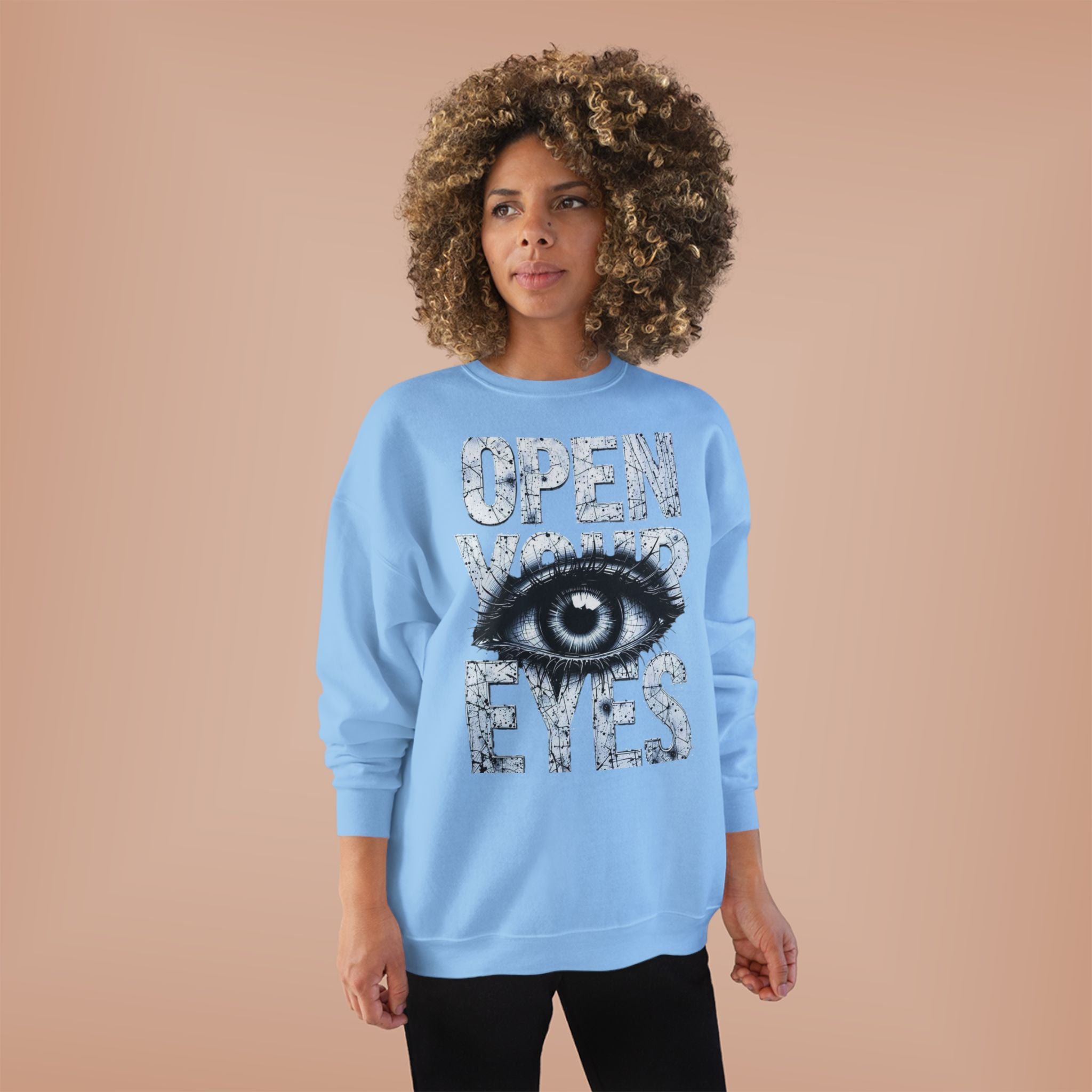Open Eyes Graphic Sweatshirt — Eye Illustration Crewneck