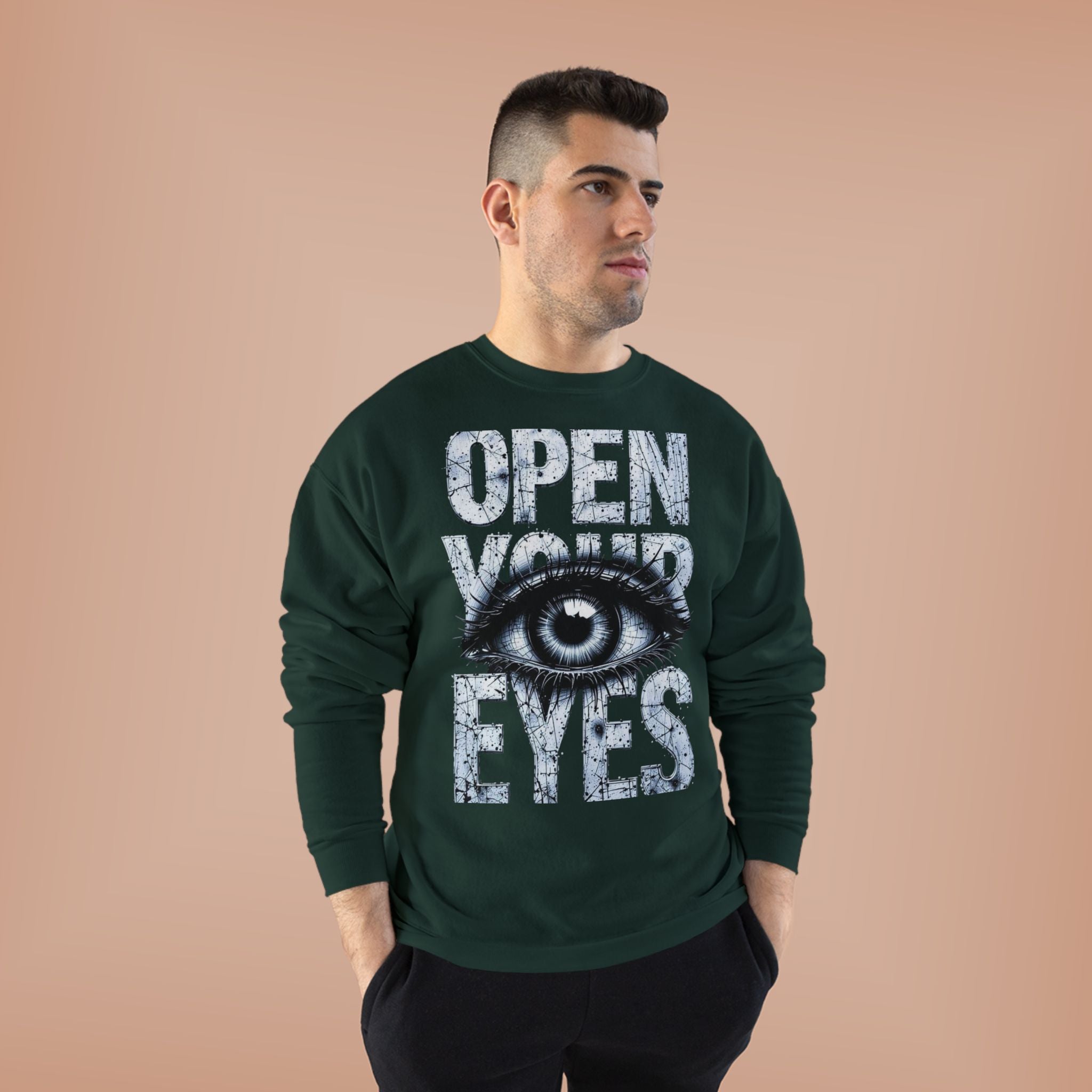 Open Eyes Graphic Sweatshirt — Eye Illustration Crewneck