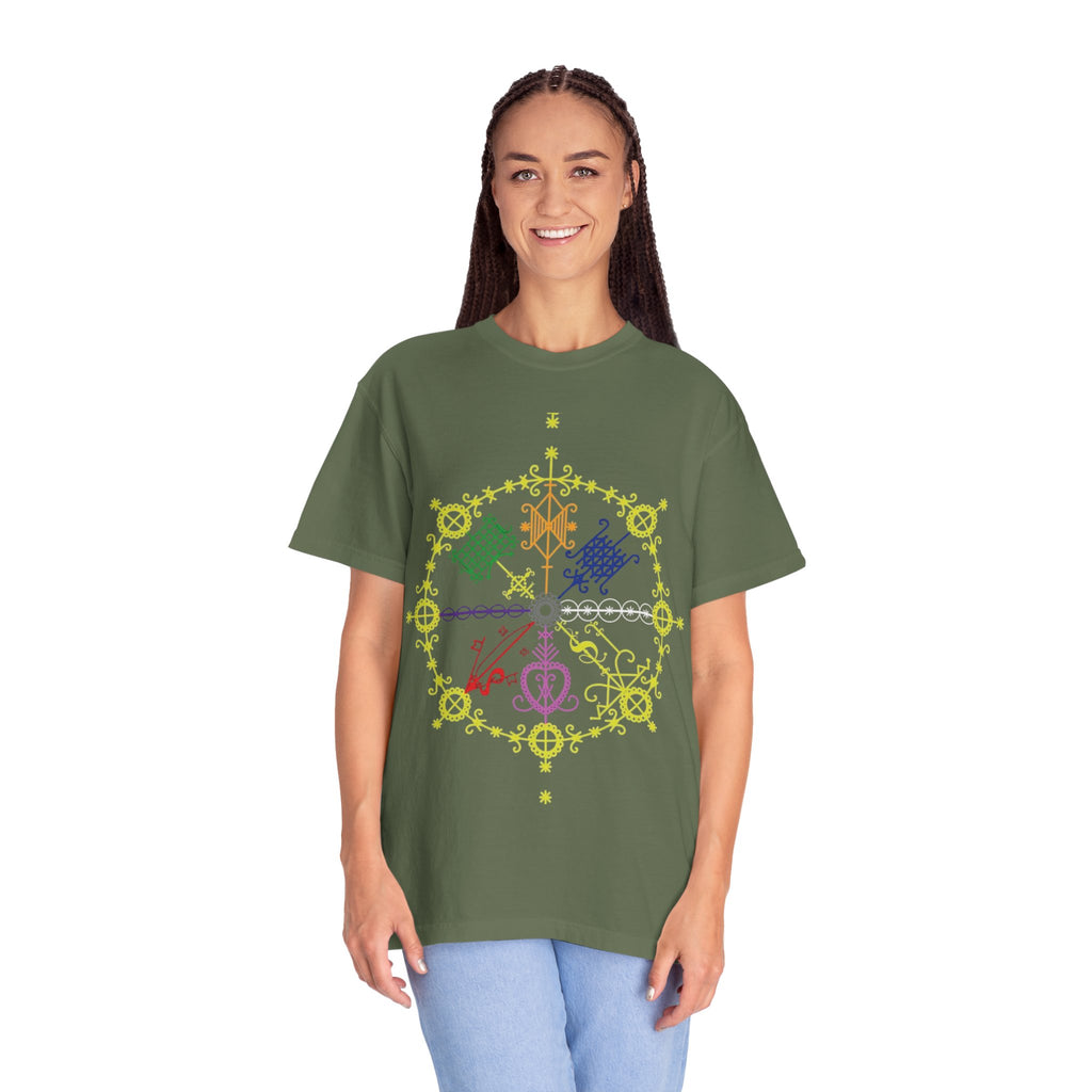 Mandala Symbol Graphic T-Shirt — Pastel Spiritual Pattern