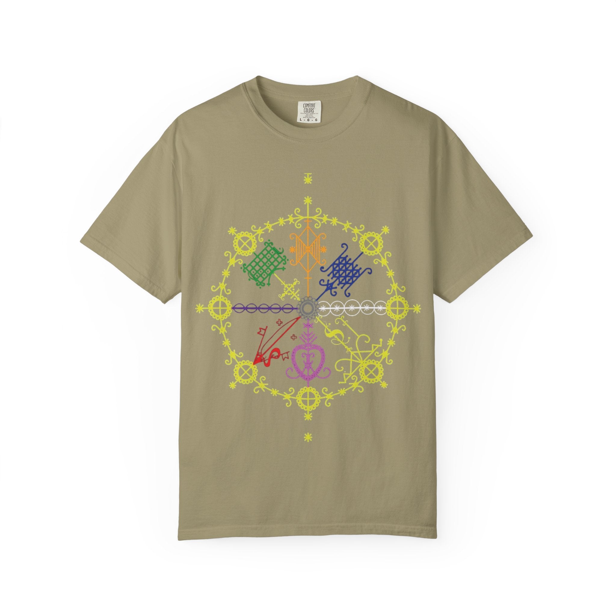 Mandala Symbol Graphic T-Shirt — Pastel Spiritual Pattern