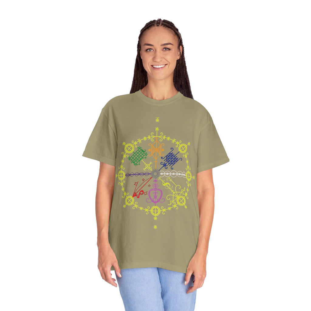 Mandala Symbol Graphic T-Shirt — Pastel Spiritual Pattern