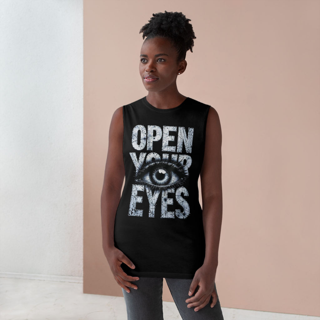 Open Your Eyes Tank Top — Graphic Eye Illustration Tank