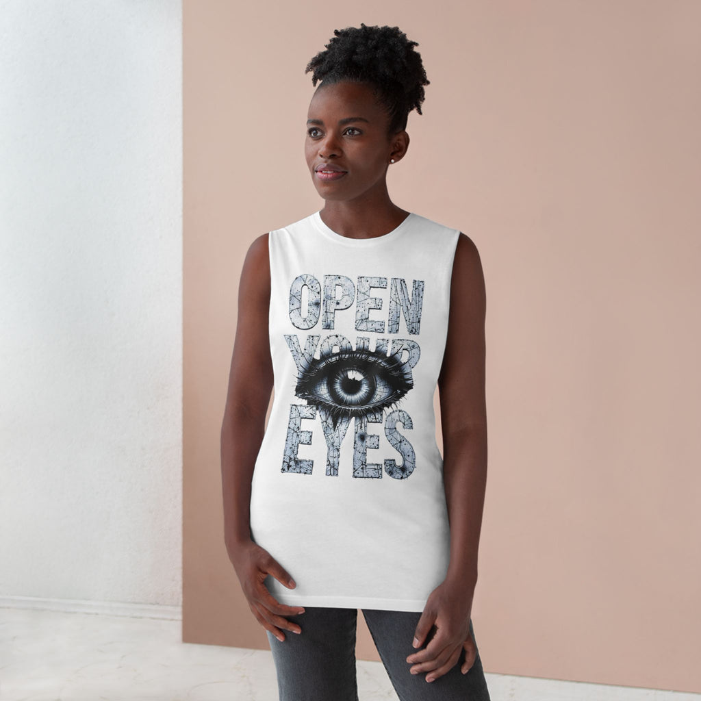 Open Your Eyes Tank Top — Graphic Eye Illustration Tank