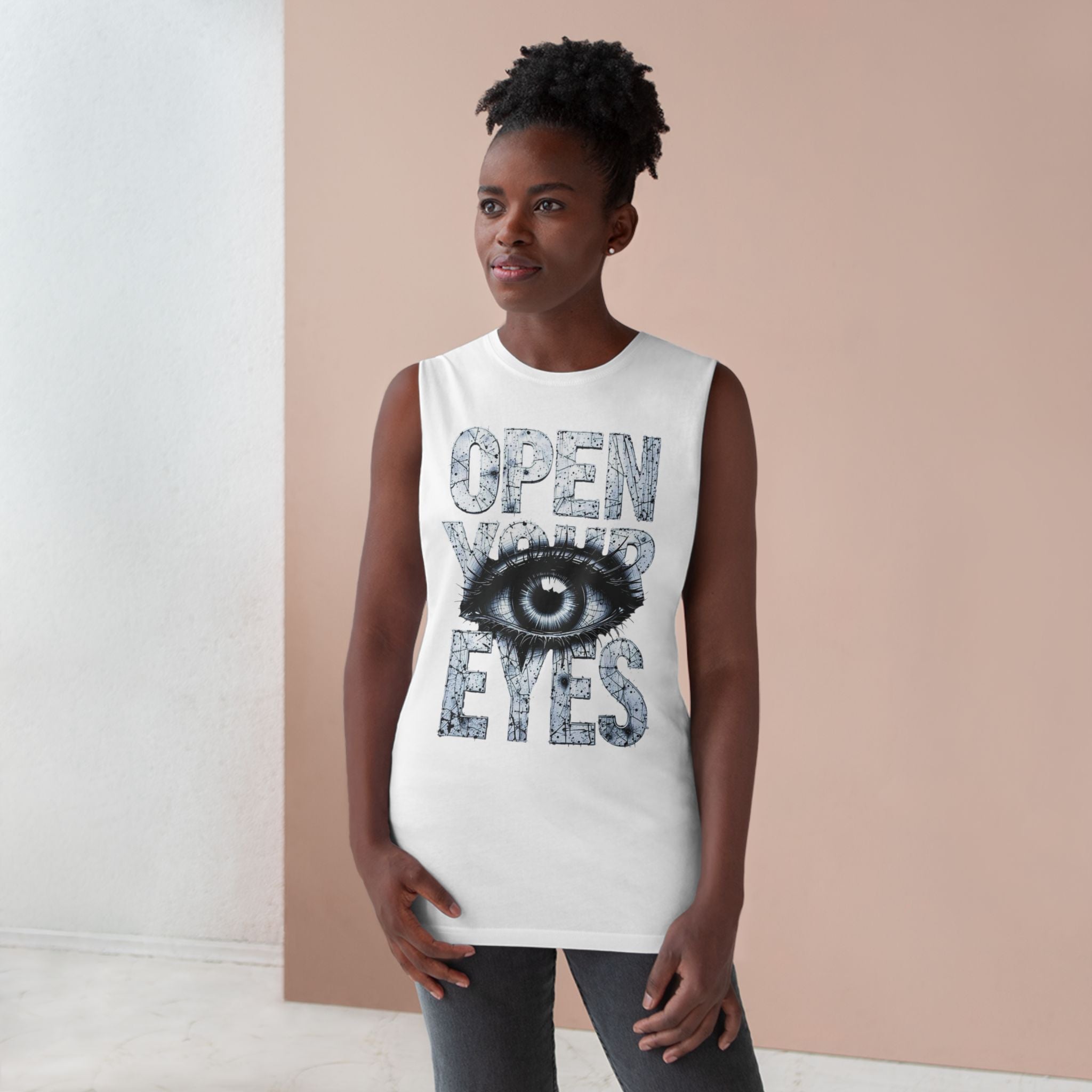 Open Your Eyes Tank Top — Graphic Eye Illustration Tank