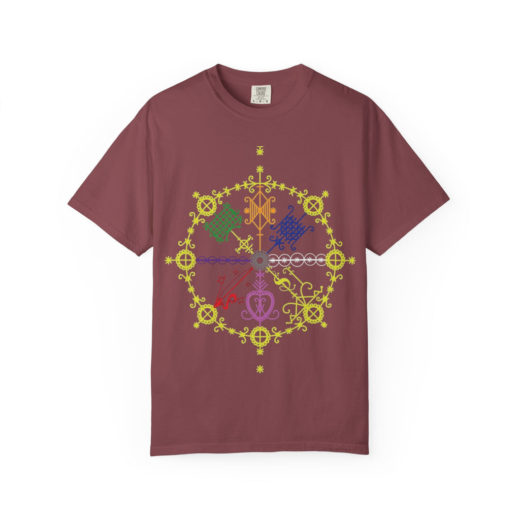 Mandala Symbol Graphic T-Shirt — Pastel Spiritual Pattern
