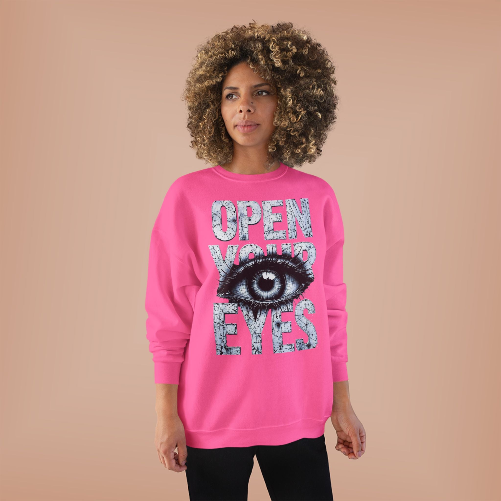 Open Eyes Graphic Sweatshirt — Eye Illustration Crewneck