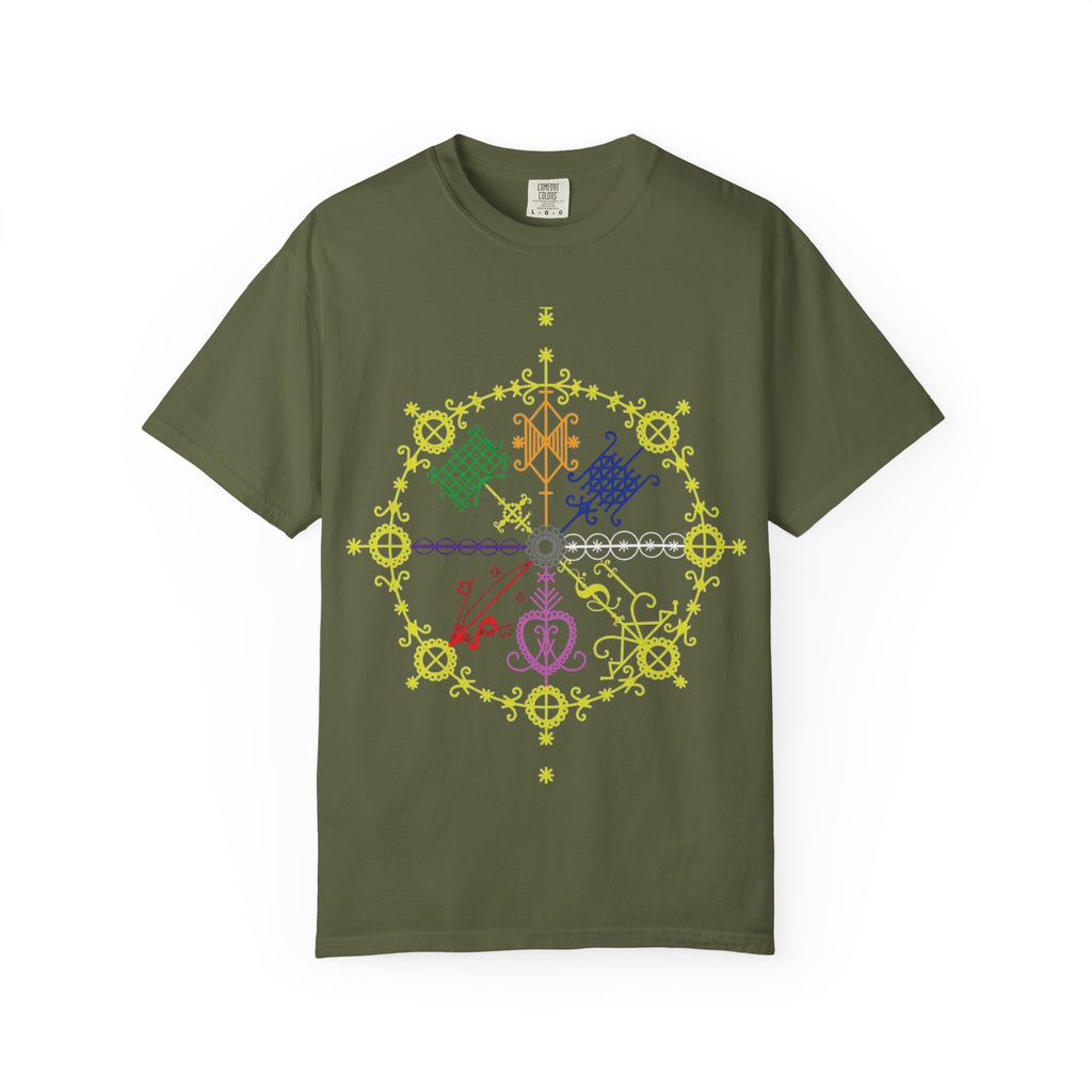Mandala Symbol Graphic T-Shirt — Pastel Spiritual Pattern
