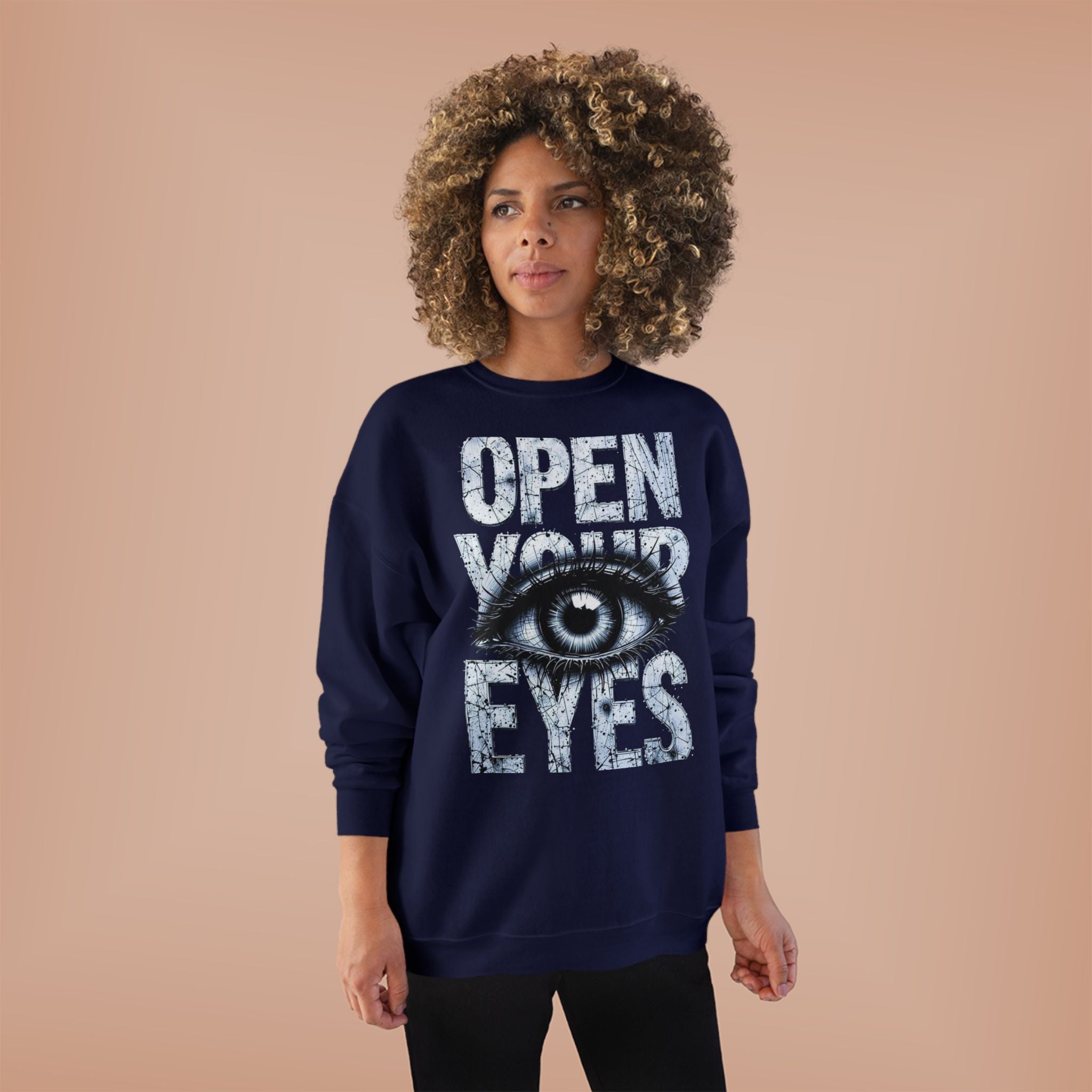 Open Eyes Graphic Sweatshirt — Eye Illustration Crewneck