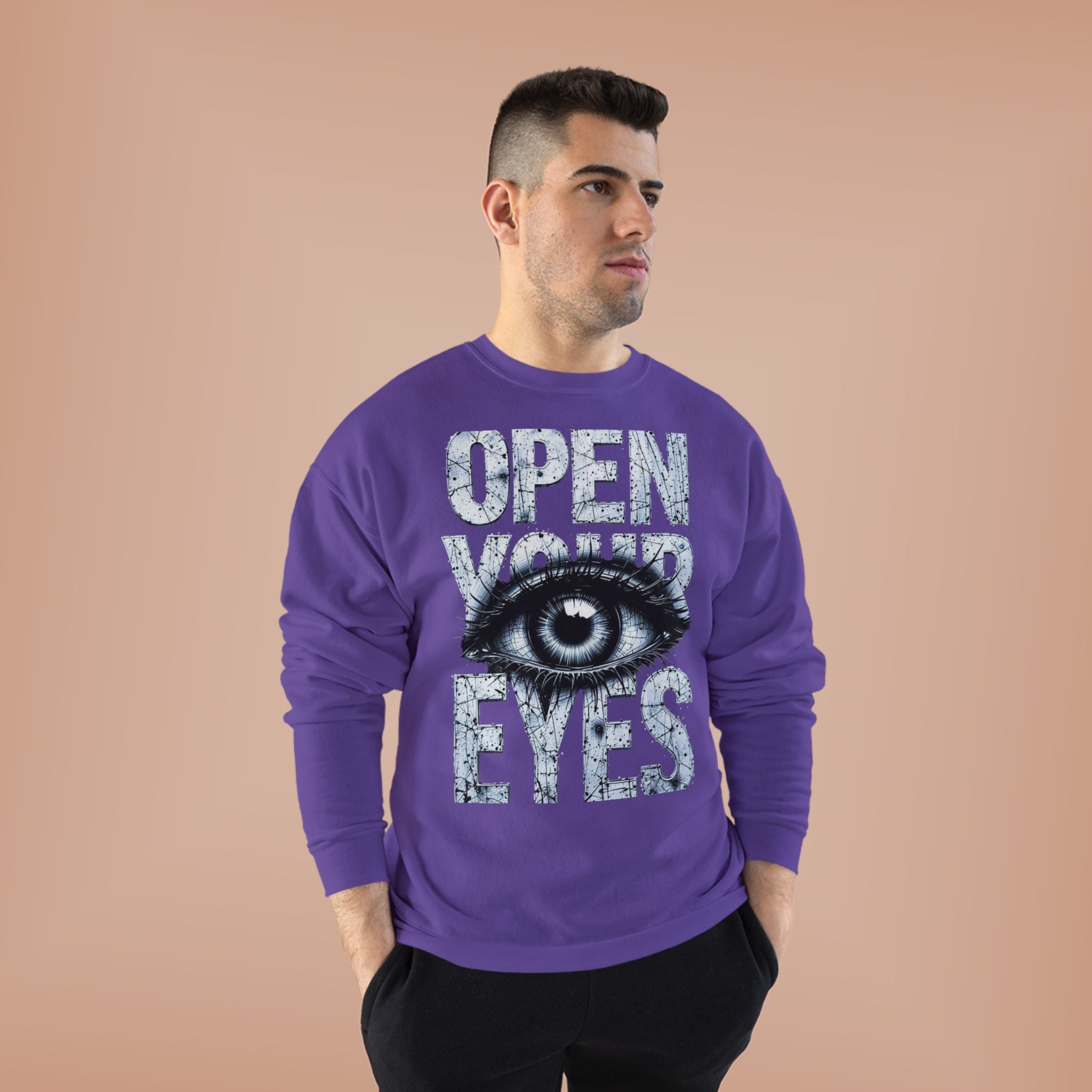 Open Eyes Graphic Sweatshirt — Eye Illustration Crewneck