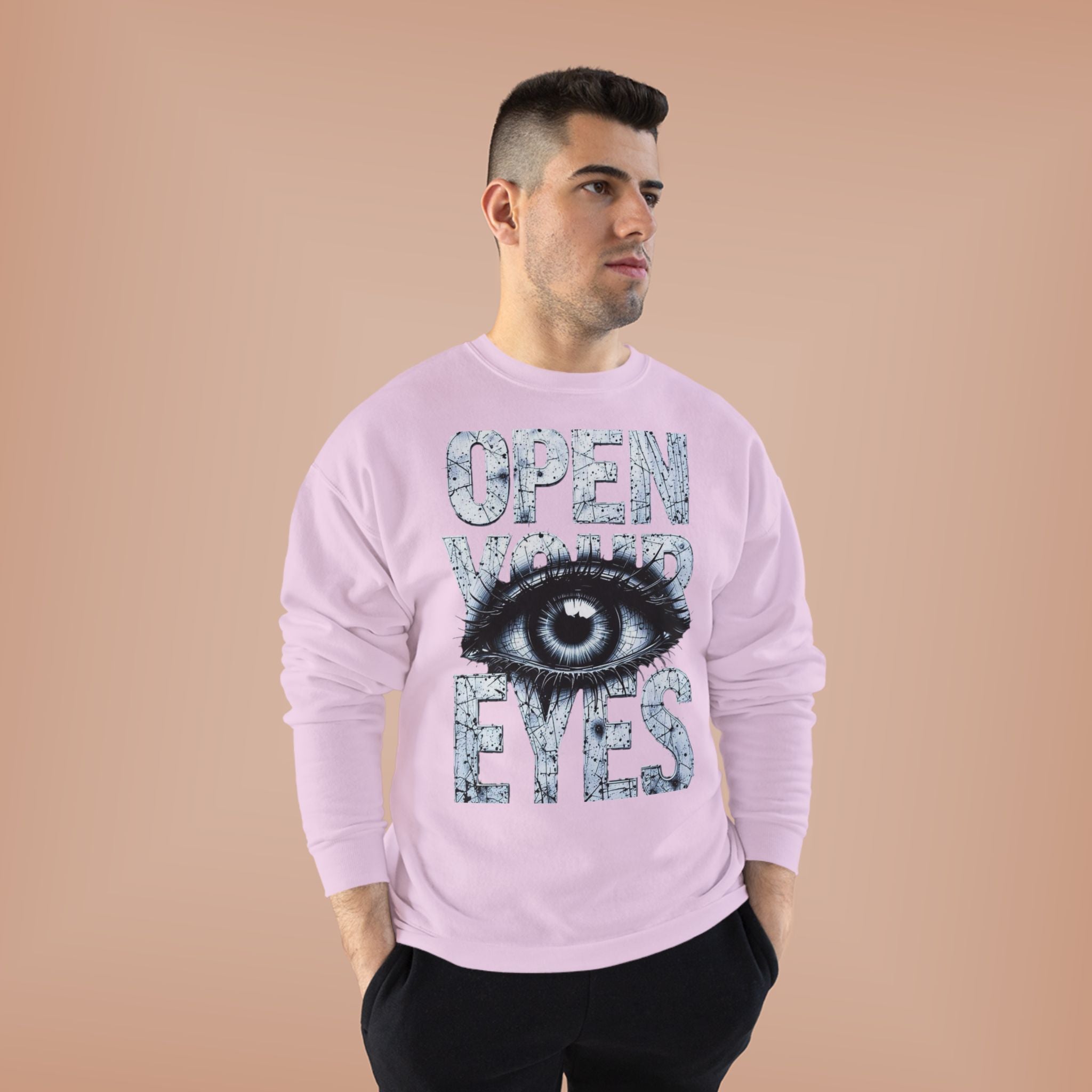 Open Eyes Graphic Sweatshirt — Eye Illustration Crewneck
