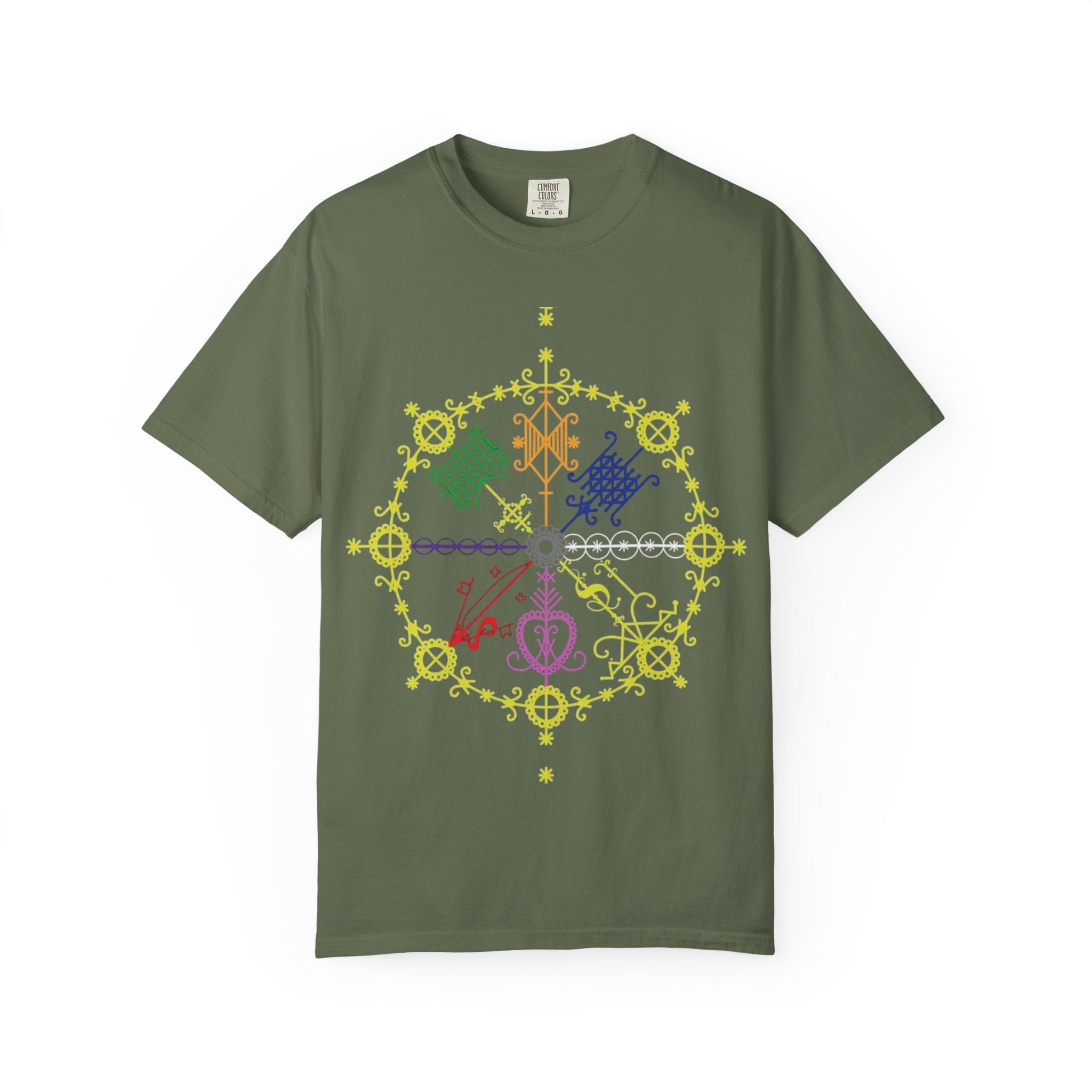 Mandala Symbol Graphic T-Shirt — Pastel Spiritual Pattern