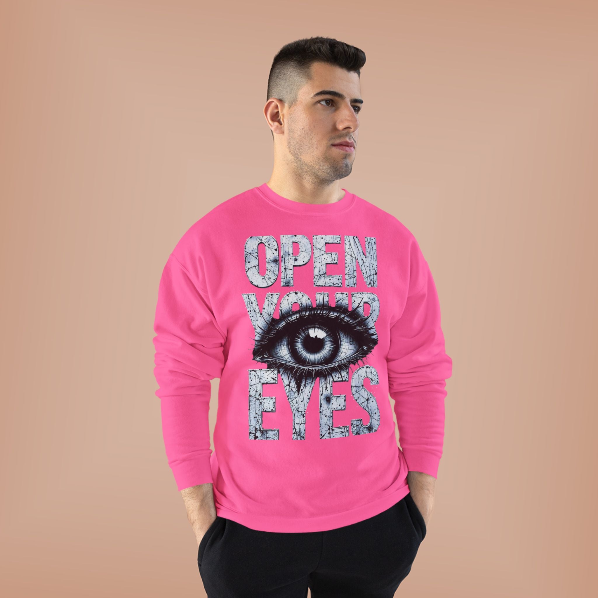 Open Eyes Graphic Sweatshirt — Eye Illustration Crewneck