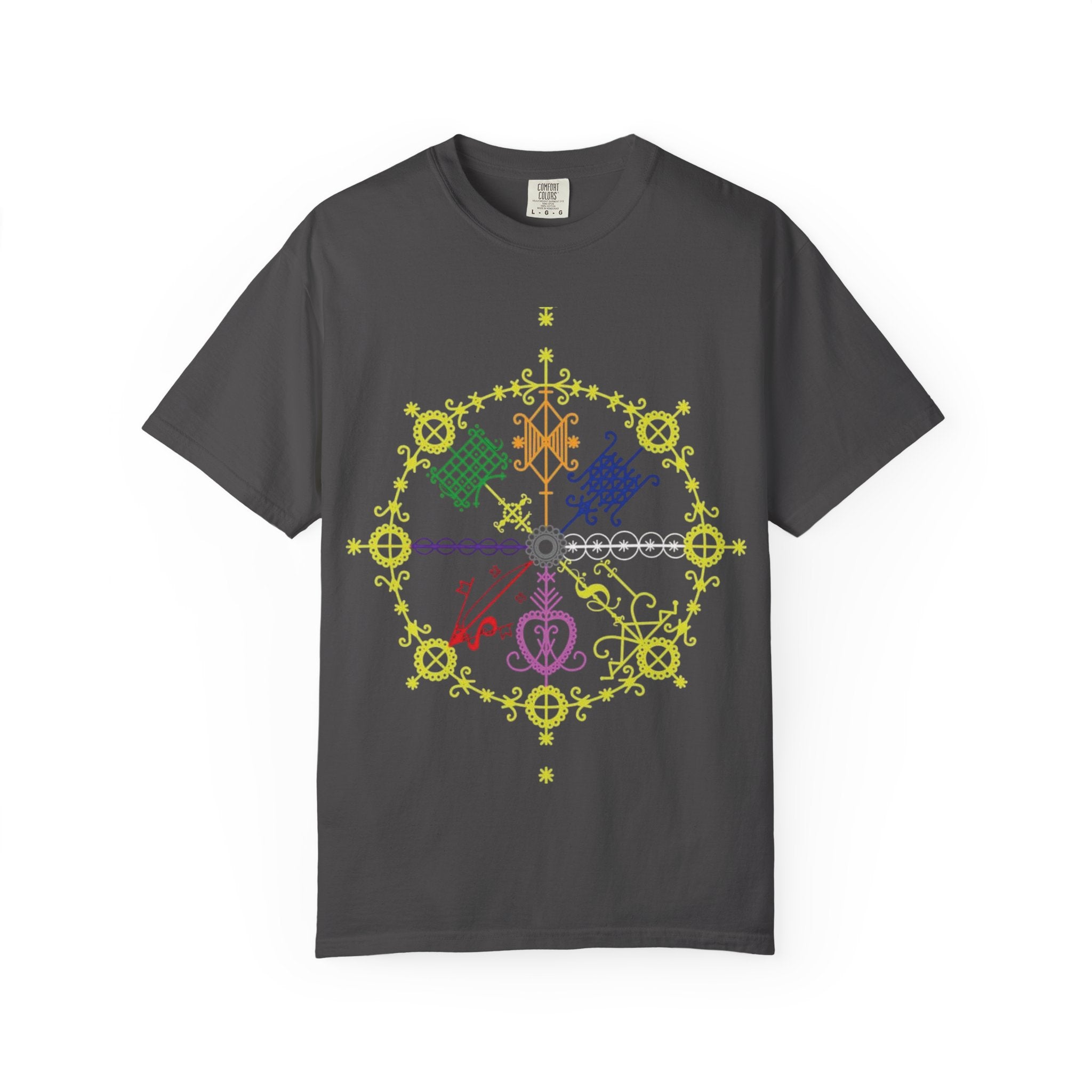 Mandala Symbol Graphic T-Shirt — Pastel Spiritual Pattern