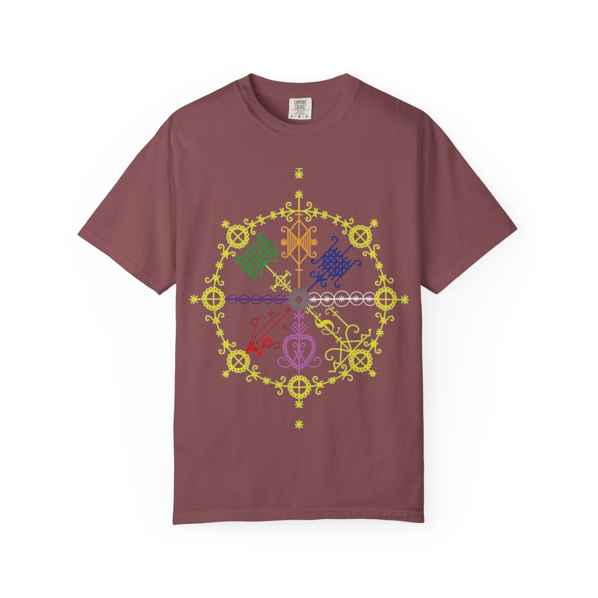 Mandala Symbol Graphic T-Shirt — Pastel Spiritual Pattern