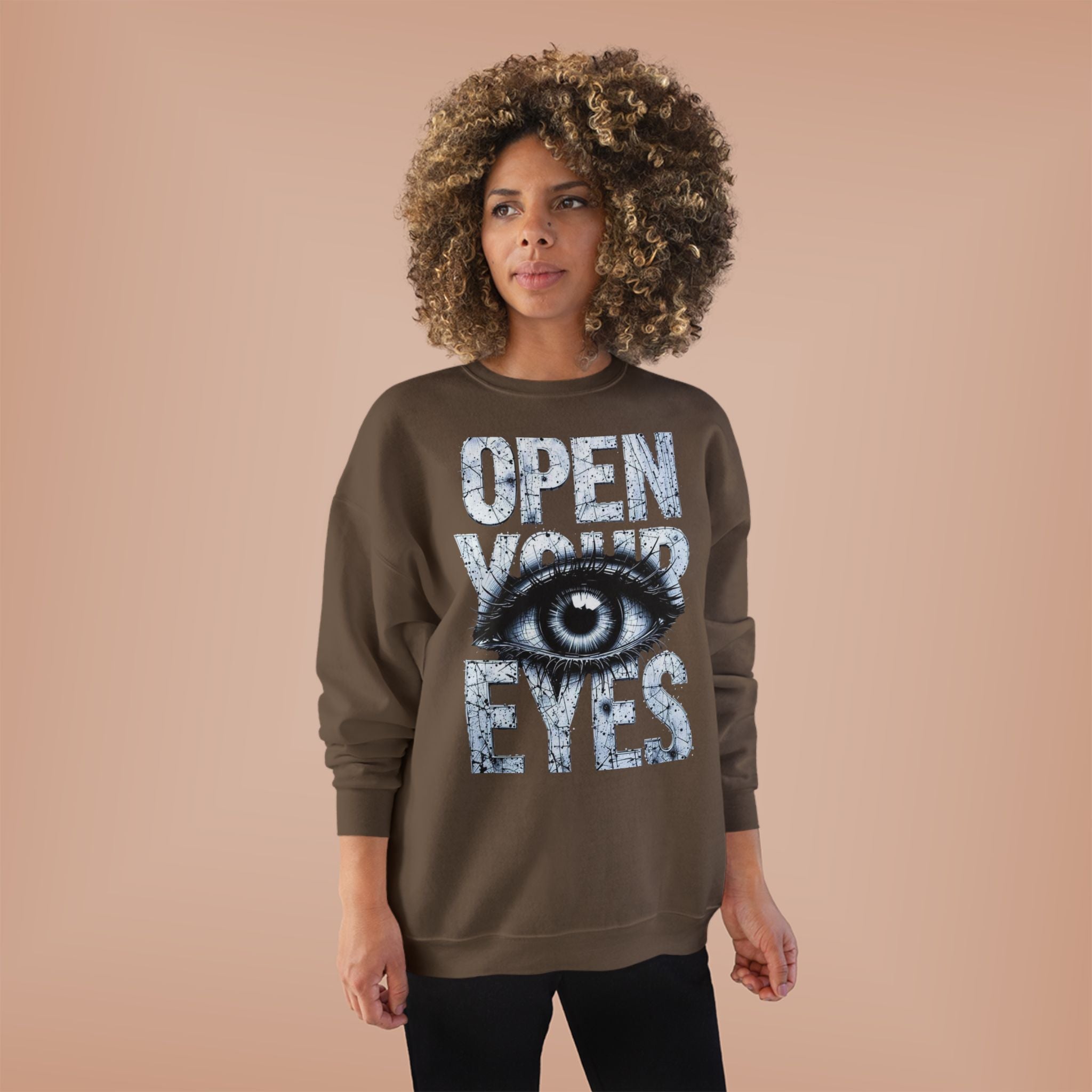 Open Eyes Graphic Sweatshirt — Eye Illustration Crewneck