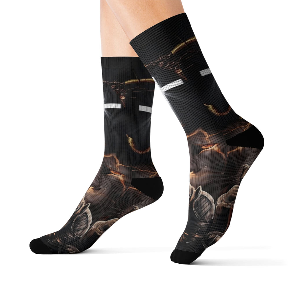 Christian Knight Sublimation Socks — Armor of God Cross Design