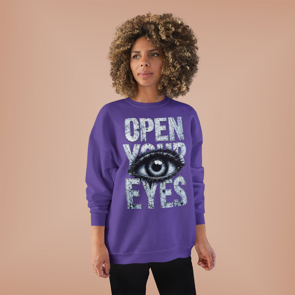 Open Eyes Graphic Sweatshirt — Eye Illustration Crewneck