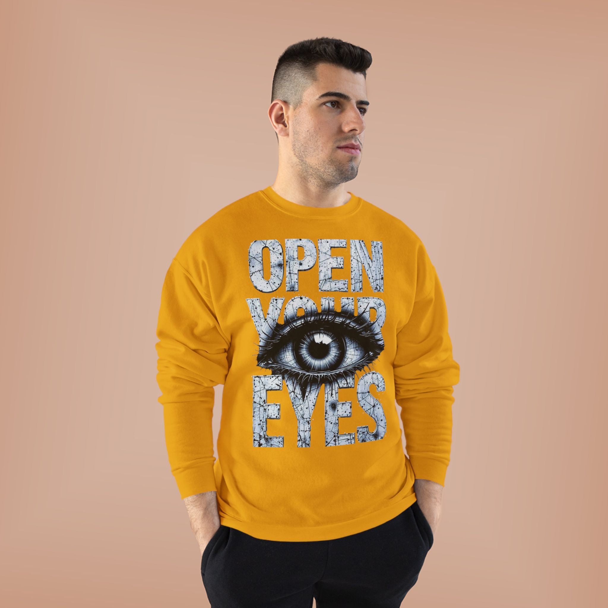 Open Eyes Graphic Sweatshirt — Eye Illustration Crewneck
